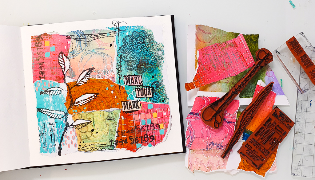 Art Journal Page with Gelli Print Collage – Video Tutorial – Susanne Rose