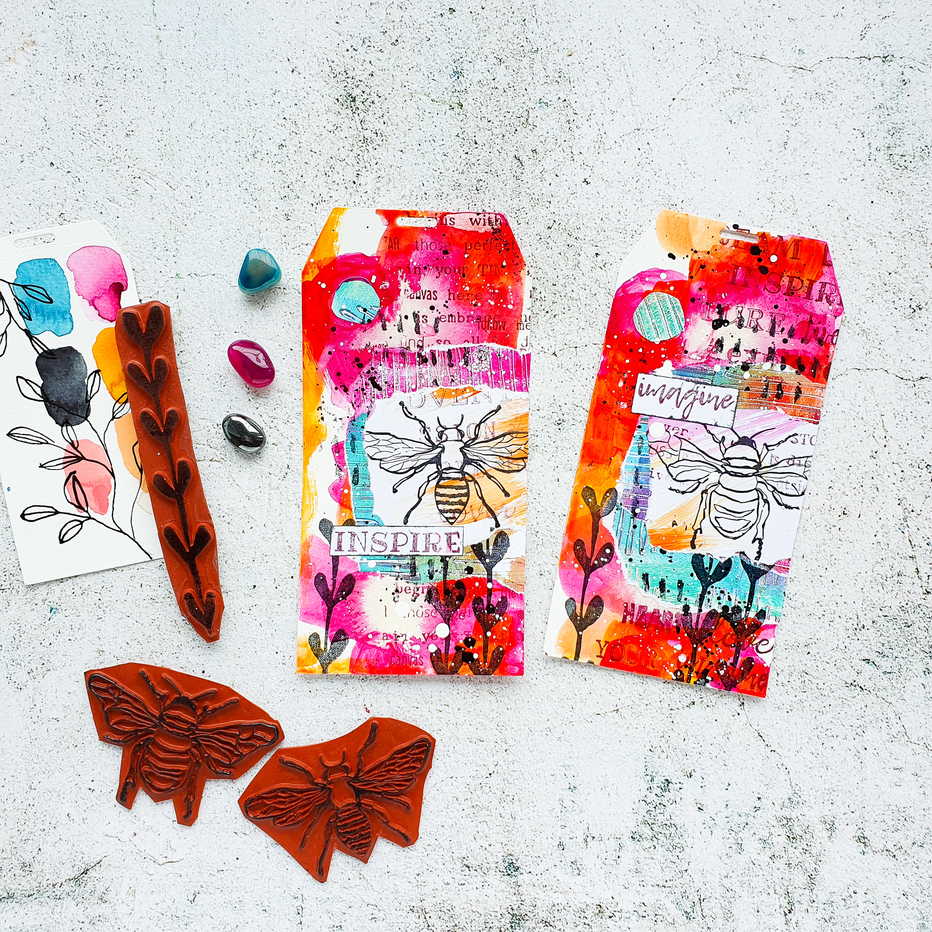 Messy Mixed Media Tag – Video Tutorial – Susanne Rose Art