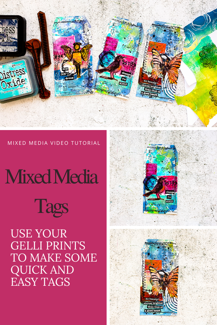 Mixed Media Collage Tags with Distress Inks & Oxides – Video Tutorial ...