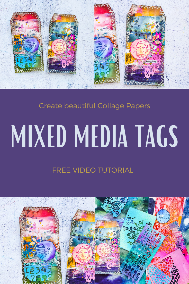 Create Amazing Collage Fodder and Mixed Media Tags – Susanne Rose Art