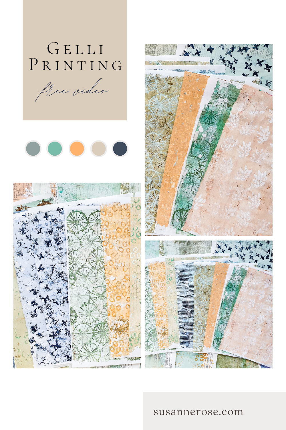 Printing Collage Papers with the Gelli Plate – Susanne Rose Art