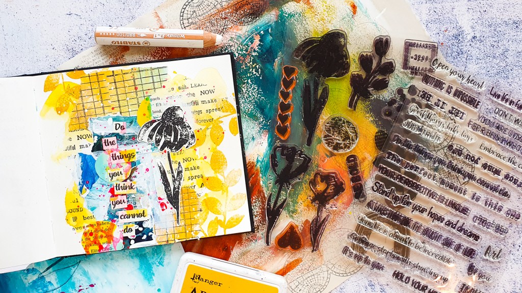 Mixed Media Art Journal Page – Video Tutorial – Susanne Rose Art