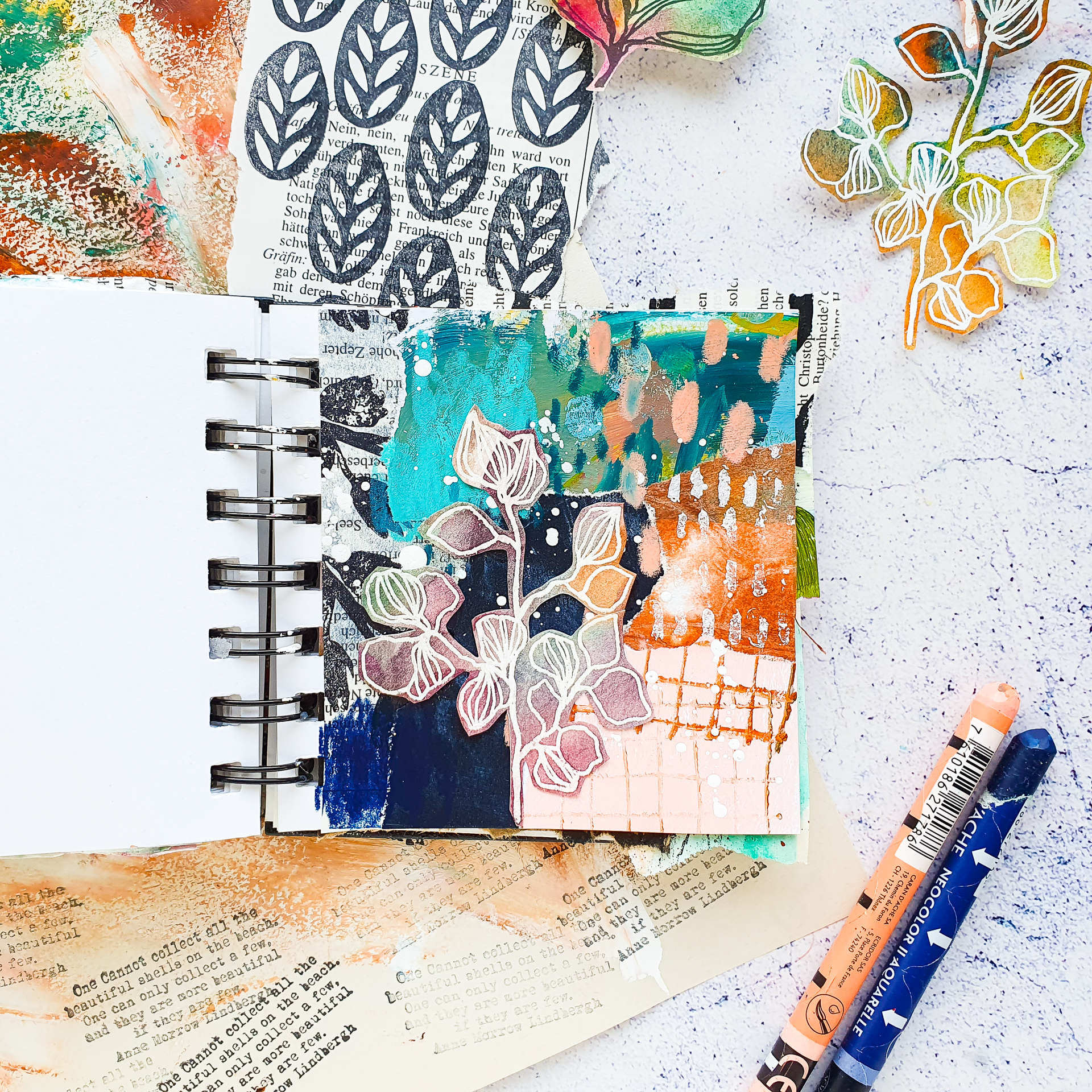 Mini Collages Mixed Media Mini Collages with Fodder – Susanne Rose