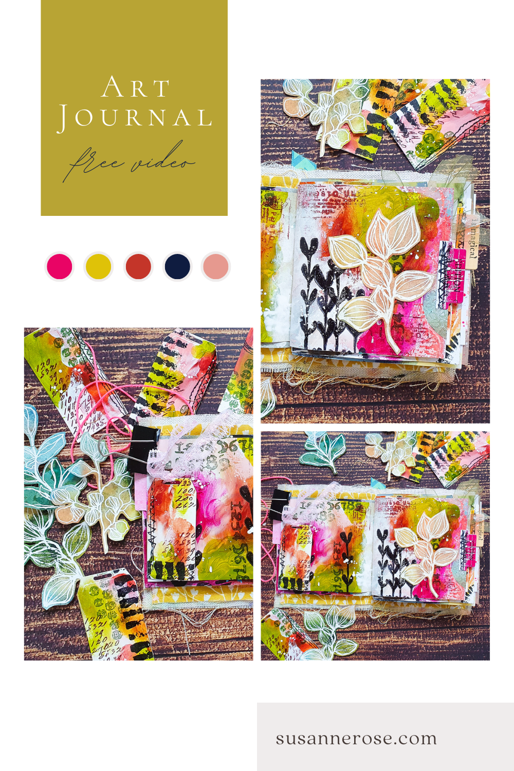 Messy Mixed Media Spread in my handmade Junk Art Journal – Susanne Rose