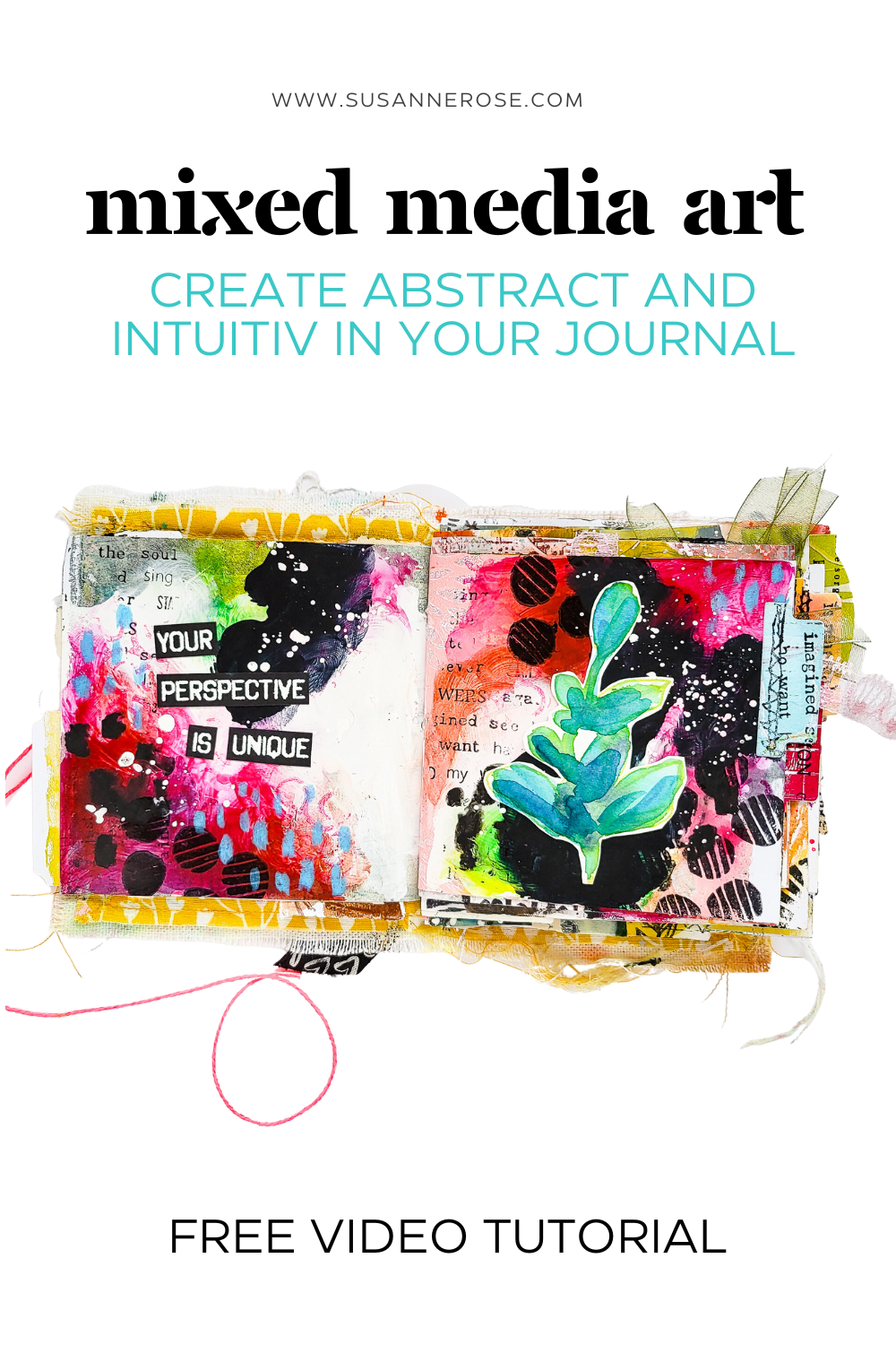 Messy Mixed Media Spread in my handmade Junk Art Journal – Susanne Rose Art