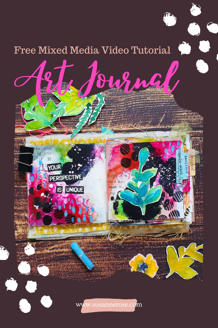 Messy Mixed Media Spread in my handmade Junk Art Journal – Susanne Rose Art