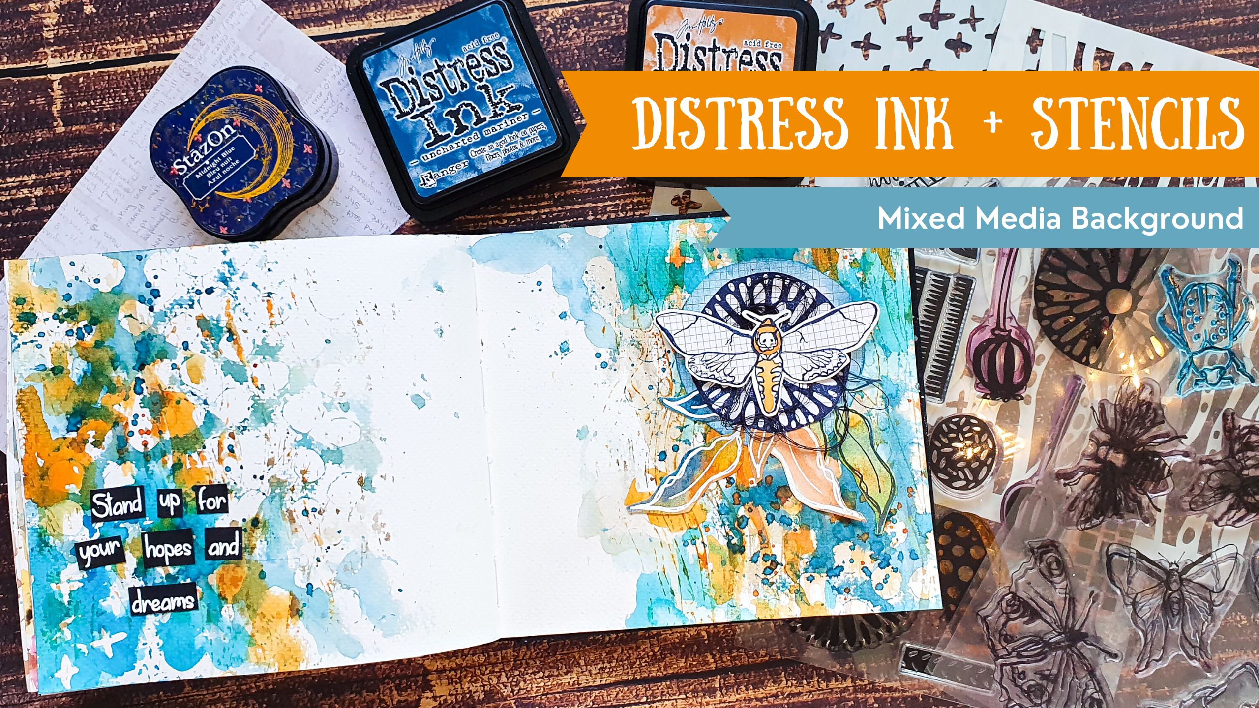 Distress Inks and Stencil Smooshing – I am enjoying this technique so ...