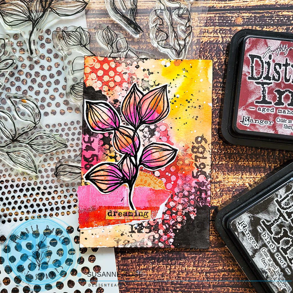 Stencil Background with Distress Inks – Susanne Rose Art
