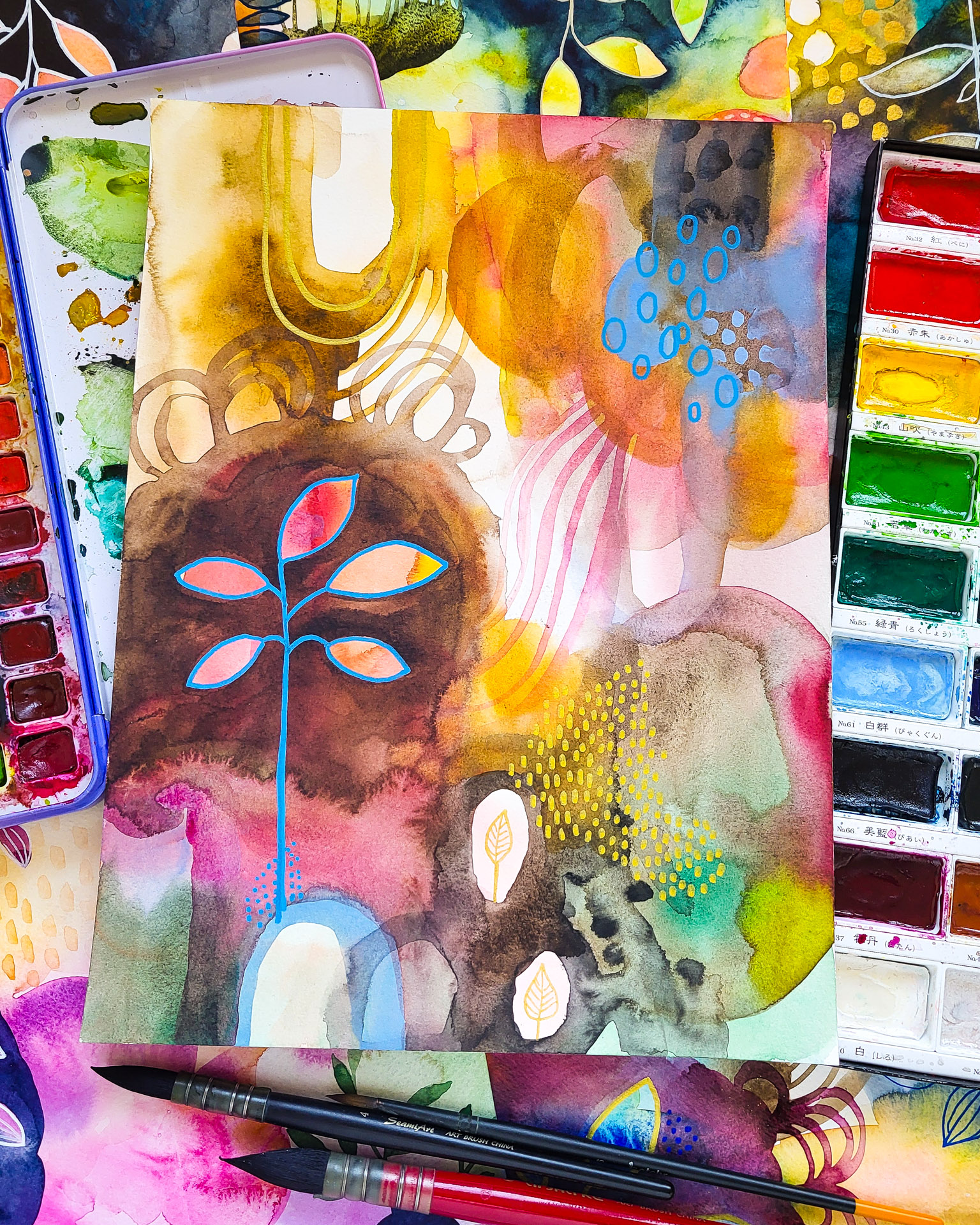 Playful and Intuitive Watercolor Painting&nbsp;Process