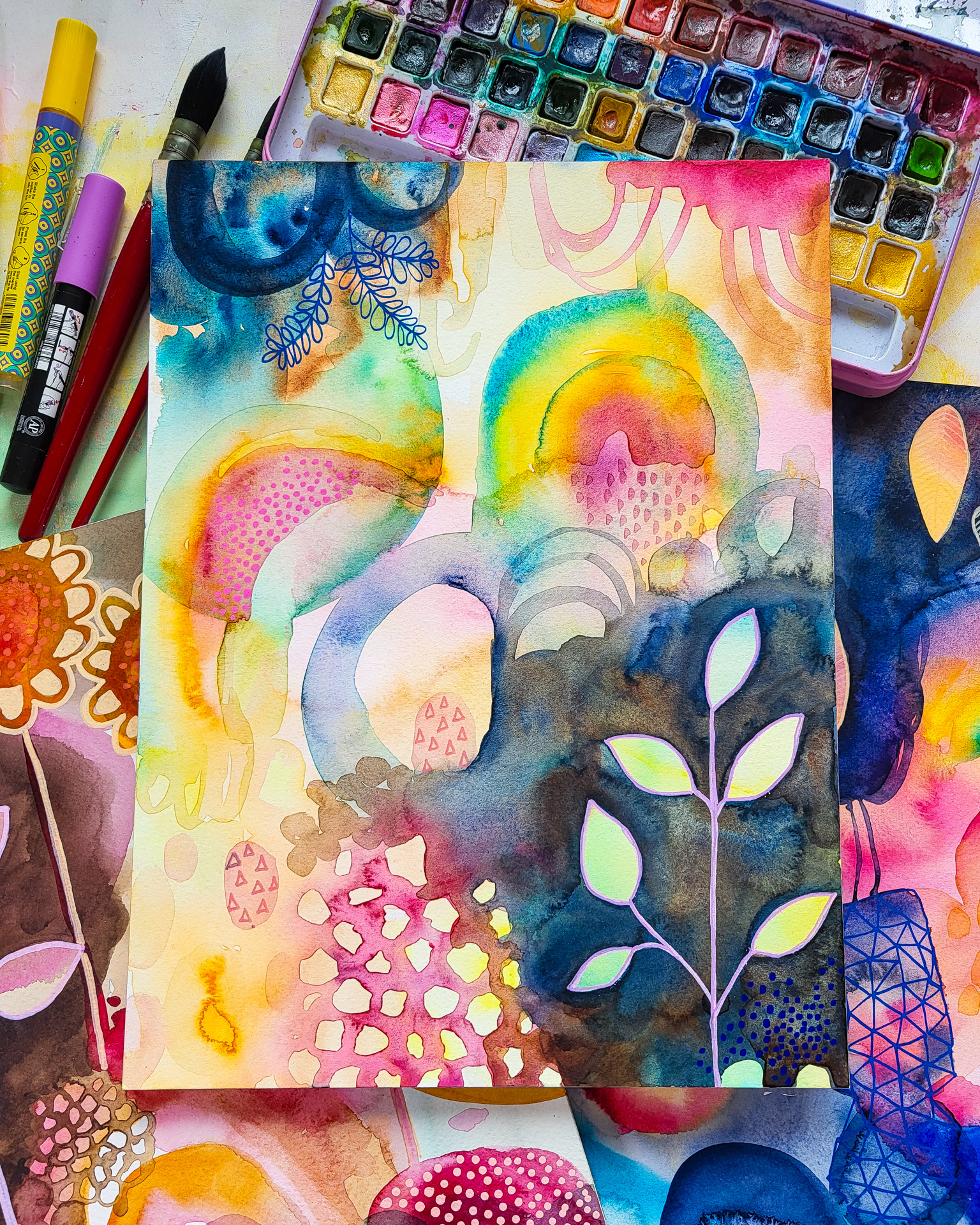 Loose and Playful Watercolor Painting&nbsp;Process